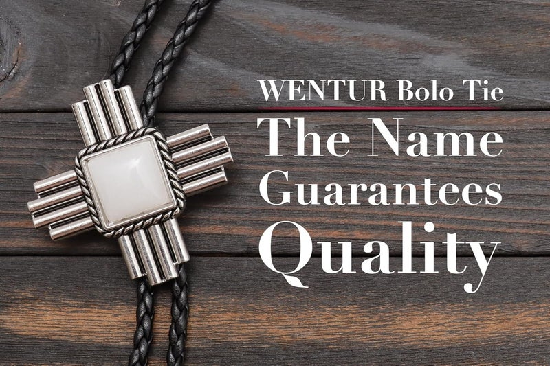 Wentur Stone Bolo Ties for Men Western - Vintage Cowboy Bolo Tie for Women Western Costume Accessories - Image 2